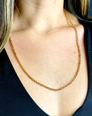 Corrente Elo Português (1,5mm) 50, 60 ou 70 cm - Banhada a Ouro e Verniz Italiano