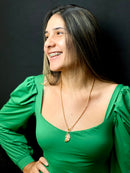 Pingente Leque Cigana (33mm) -  Banhado a Ouro e Verniz Italiano