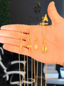 Kit Pingente Espelho de Oxum (23mm) + Corrente Elo Português (1mm) de 50, 60 ou 70 cm - Banhada a Ouro e Verniz Italiano