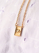 Escapulário Placa Zé Pilintra Banhada a Ouro 18k + Corrente Cadeado (1 mm) 70cm