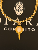 Pulseira Espelho de Oxum C/ Elo Português (1,5mm) Unissex de 18, 20 ou 22cm - Banhada a Ouro e Verniz Italiano