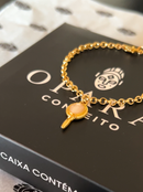 Pulseira Espelho de Oxum C/ Elo Português (1,5mm) Unissex de 18, 20 ou 22cm - Banhada a Ouro e Verniz Italiano