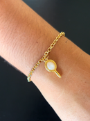 Pulseira Espelho de Oxum C/ Elo Português (1,5mm) Unissex de 18, 20 ou 22cm - Banhada a Ouro e Verniz Italiano