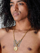 Pingente São Jorge 32mm - Banhado a Ouro e Verniz Italiano