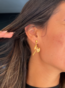 Brinco Machado de Xangô Antialérgico (31mm) - Banhado a Ouro e Verniz Italiano