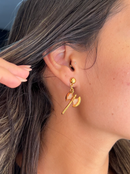 Brinco Machado de Xangô Antialérgico (31mm) - Banhado a Ouro e Verniz Italiano
