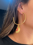 Argola Cigana Vermelho (55mm) - Banhada a Ouro com Verniz Antialérgico