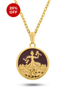 Kit Pingente Xangô (26mm) + Corrente Elo Chapado (3mm) de 60 ou 70 cm Banhado a Ouro e Verniz Italiano