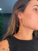 Argola Cigana Vermelho (55mm) - Banhada a Ouro com Verniz Antialérgico