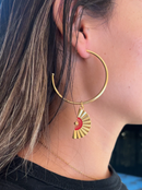 Argola Cigana Vermelho (55mm) - Banhada a Ouro com Verniz Antialérgico