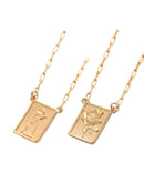 Escapulário Placa Pombagira Banhado a Ouro 18k + Corrente Cadeado (1 mm) 70cm