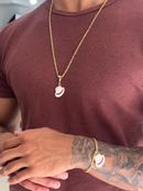 Conjunto Chapéu de Malandro: Pulseira + Corrente C/ Pingente - Banhado a Ouro e Verniz Italiano