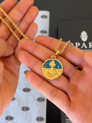 Pingente Yemanjá 26mm - Banhado a Ouro e Verniz Italiano
