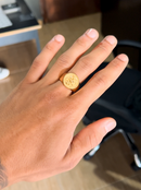 Anel São Jorge N° 23 (19,5mm) Banhado a Ouro e Verniz Italiano