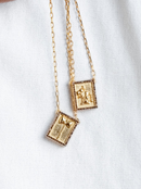 Escapulário Caixa Orixá Xangô C/ Microzircônias Marrom Banhada a Ouro 18k + Corrente Cadeado (1 mm) 70cm