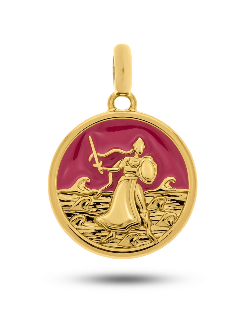 Pingente Obá 26mm - Banhado a Ouro e Verniz Italiano
