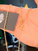 Corrente Cadeado (2mm) 60 cm ou 70 cm - Banhada a Ouro e Verniz Italiano