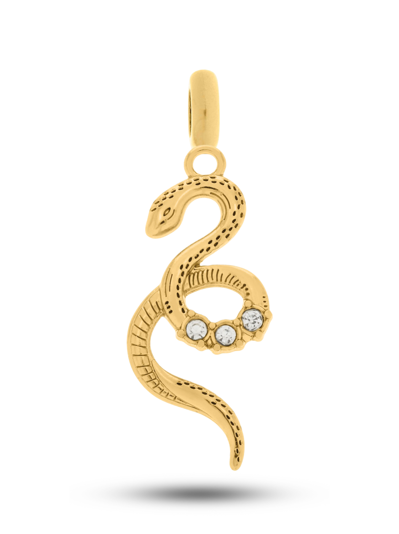Pingente Serpente (38mm)  - Banhada a Ouro e Verniz Italiano