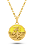 Kit Pingente Oxum (26mm) + Corrente Elo Português (1,5mm) de 50, 60 ou 70 cm Banhada a Ouro e Verniz Italiano.