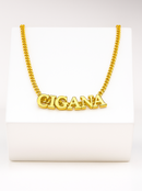 Kit Pingente Cigana (10mm) + Corrente Grumet (3mm) de 50, 60 ou 70 cm - Banhada a Ouro e Verniz Italiano