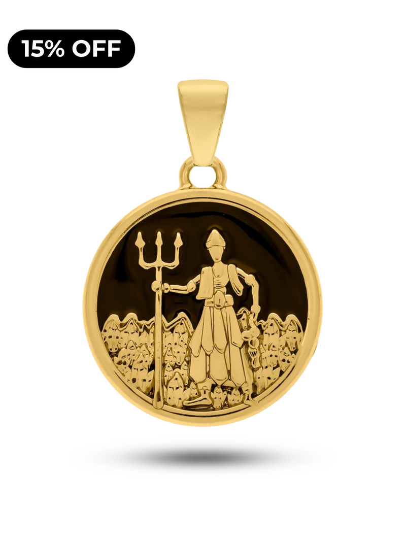 Pingente Exú 26mm - Banhado a Ouro e Verniz Italiano