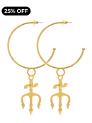 Argola Pomba Gira 55mm Banhada a Ouro com Verniz Antialérgico.