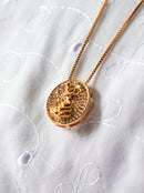 Kit Pingente Mini Mandala Iansã Banhada a Ouro 18k e Cravejada C/ Micro Zircônias + Corrente Veneziana (1 mm) 40cm