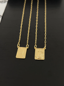 Escapulário Placa Oxum Banhada a Ouro 18k + Corrente Cadeado (1 mm) 70cm