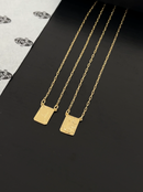 Escapulário Placa Oxum Banhada a Ouro 18k + Corrente Cadeado (1 mm) 70cm