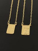 Escapulário Placa Oxum Banhada a Ouro 18k + Corrente Cadeado (1 mm) 70cm