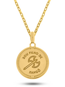 Kit Pingente Xangô (26mm) + Corrente Cartier Elo Chapado (3mm) de 60 ou 70 cm - Banhado a Ouro e Verniz Italiano