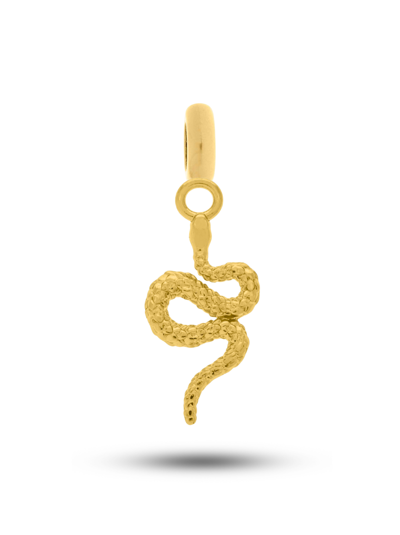 Pingente Serpente (25mm)  - Banhada a Ouro e Verniz Italiano