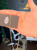 Corrente Cadeado (2mm) 60 cm ou 70 cm - Banhada a Ouro e Verniz Italiano