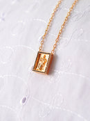 Escapulário Caixa Orixá Exu C/ Microzircônias Preto Banhada a Ouro 18k + Corrente Cadeado (1 mm) 70cm