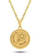 Kit Pingente Oxum (26mm) + Corrente Elo Português (1,5mm) de 50, 60 ou 70 cm Banhada a Ouro e Verniz Italiano.