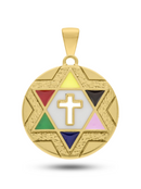 Pingente Sete Linhas (34mm) - Banhada a Ouro e Verniz Italiano