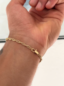 Pulseira Ofá de Oxóssi C/ Cordão Baiano (2mm) de 18, 20 ou 22cm - Banhada a Ouro e Verniz Italiano