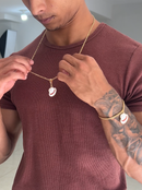 Conjunto Chapéu de Malandro: Pulseira + Corrente C/ Pingente - Banhado a Ouro e Verniz Italiano