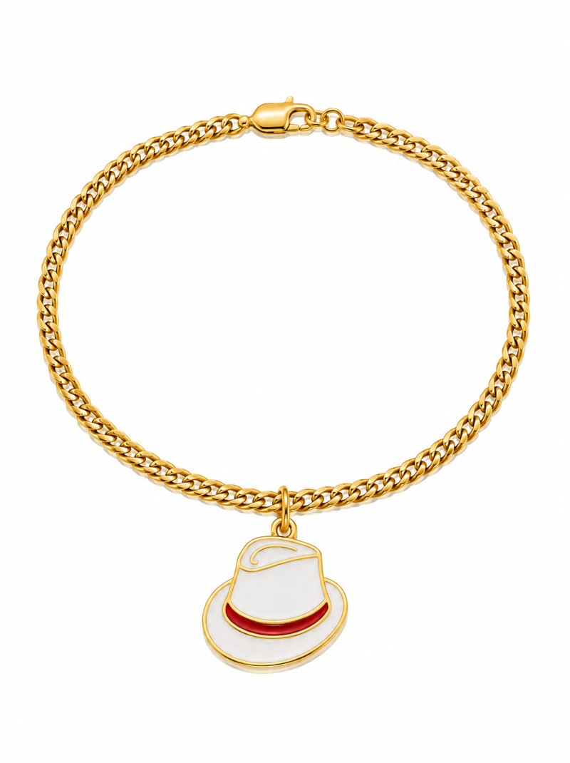 Pulseira Chápeu de Malandro C/ Grumet (3mm) de 18, 20 ou 22cm - Banhada a Ouro e Verniz Italiano
