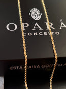 Kit Pingente Orixá Xangô Banhada a Ouro 18k e Cravejada C/ Micro Zircônias + Corrente Cordão Baiano (1 mm) 65cm