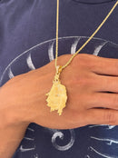 Kit Pingente Orixá Obaluaê Banhada a Ouro 18k e Cravejada C/ Micro Zircônias + Corrente Cordão Baiano (1 mm) 65cm