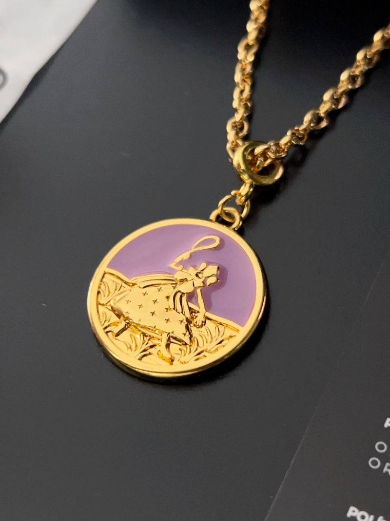 Kit Pingente Nanã (26mm) + Corrente Elo Português (1,5mm) de 60 ou 70 cm Banhada a Ouro e Verniz Italiano.
