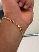 Pulseira Chápeu de Malandro C/ Grumet (3mm) de 18, 20 ou 22cm - Banhada a Ouro e Verniz Italiano