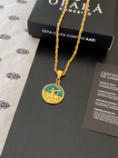 Kit Pingente Oxóssi (26mm) + Corrente Cordão Baiano (2mm) de 60 ou 70 cm Banhada a Ouro e Verniz Italiano.