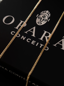 Kit Pingente Mandala Grande Oxum Banhada a Ouro 18k e Cravejada C/ Micro Zircônias Granada+ Corrente Veneziana 60cm