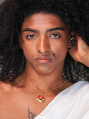 Kit Pingente Yansã (26mm) + Corrente Elo Português (1,5mm) de 50, 60 ou 70 cm Banhada a Ouro e Verniz Italiano.