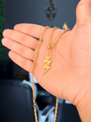 Pingente Raio (31mm) - Banhada a Ouro e Verniz Italiano