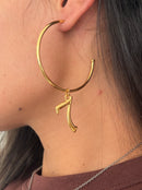 Argola Número 7 (55mm) - Banhada a Ouro com Verniz Antialérgico