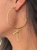 Argola Número 7 (55mm) - Banhada a Ouro com Verniz Antialérgico