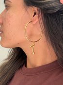 Argola Número 7 (55mm) - Banhada a Ouro com Verniz Antialérgico